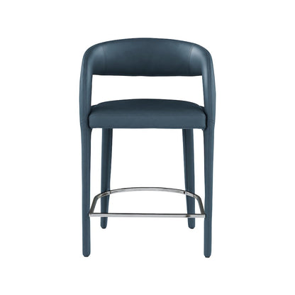Sylvester Navy Vegan Leather Stool