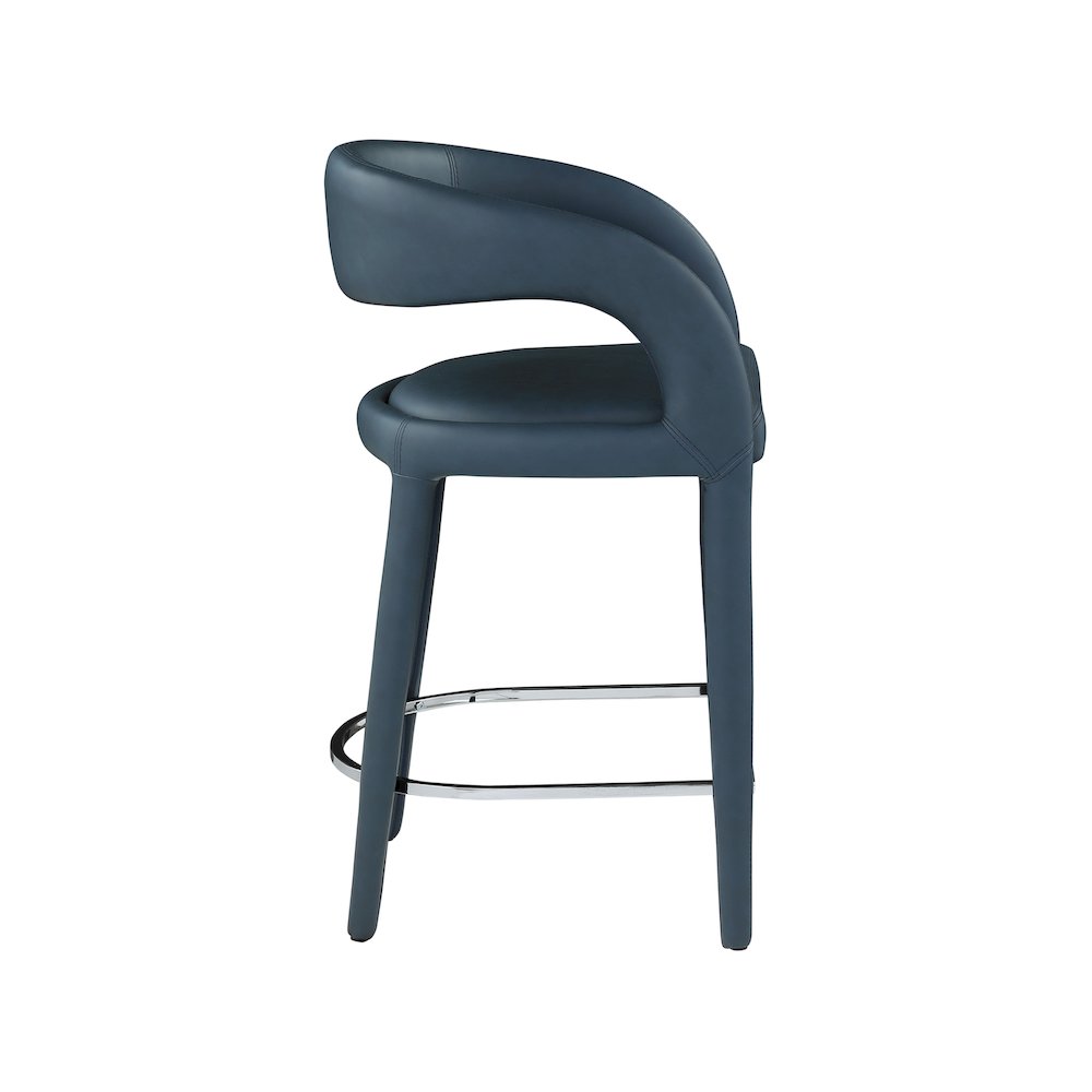Sylvester Navy Vegan Leather Stool