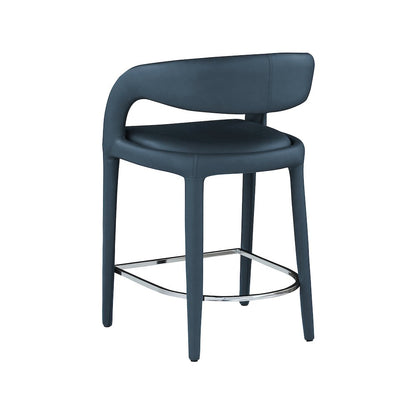 Sylvester Navy Vegan Leather Stool