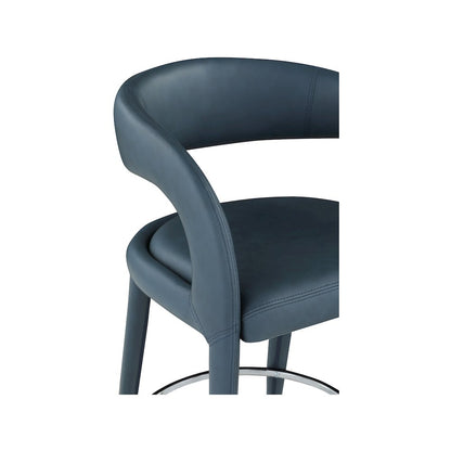 Sylvester Navy Vegan Leather Stool