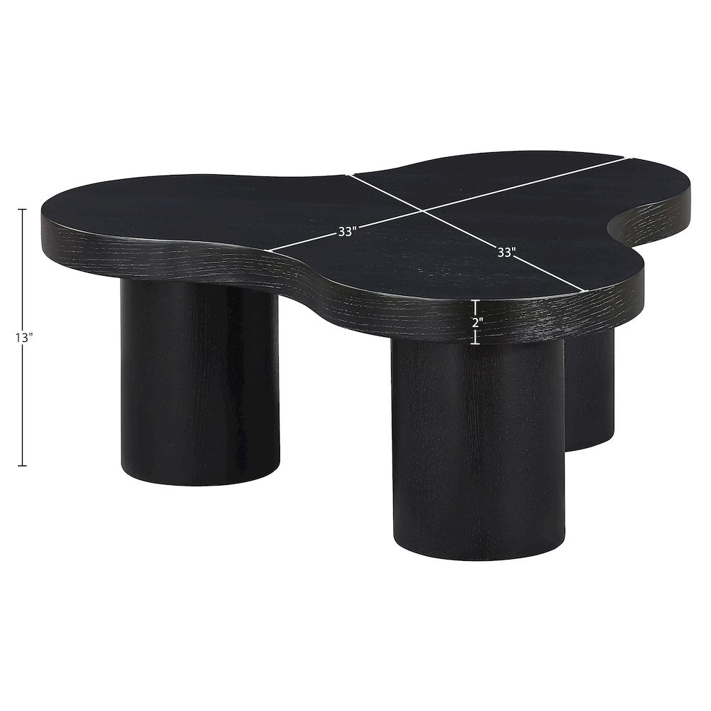 Cove Black Oak Veneer And Solid Wood Coffee Table