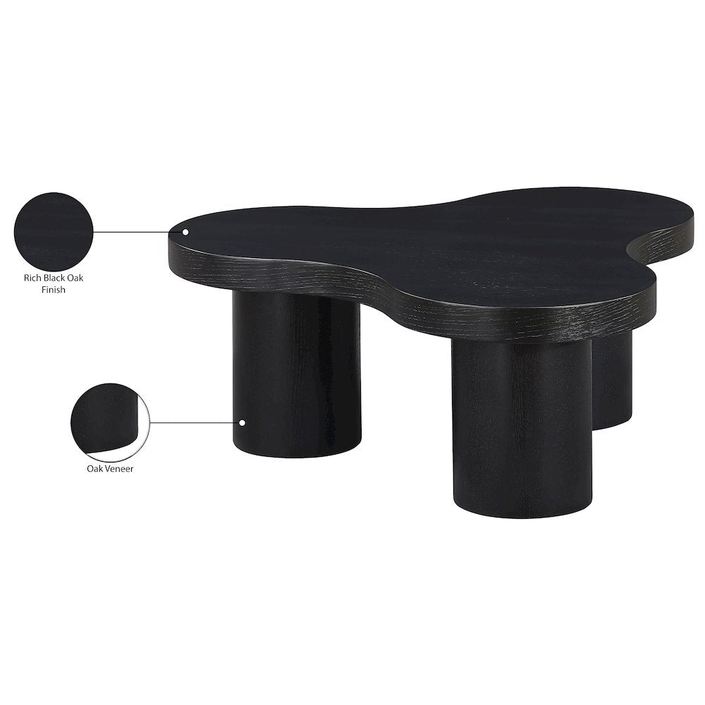 Cove Black Oak Veneer And Solid Wood Coffee Table