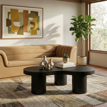 Cove Black Oak Veneer And Solid Wood Coffee Table