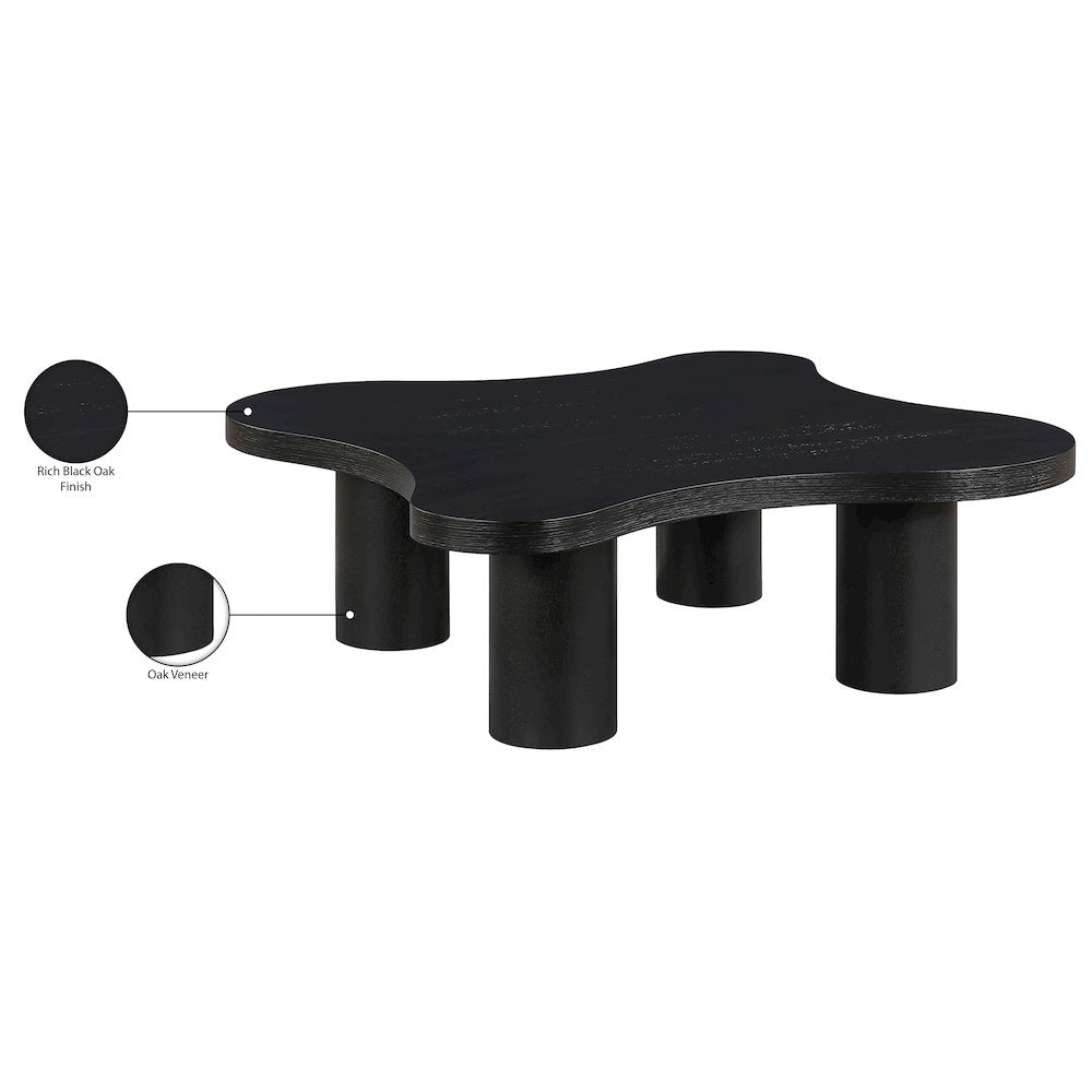 Cove Black Oak Veneer And Solid Wood Coffee Table