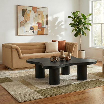 Cove Black Oak Veneer And Solid Wood Coffee Table