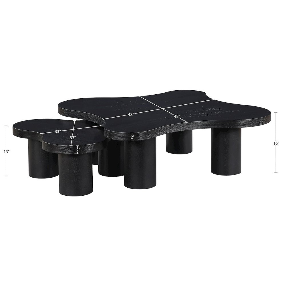 Cove Black Oak Veneer And Solid Wood 2pc. Coffee Table