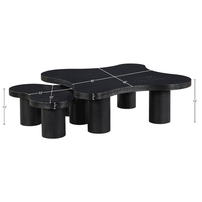 Cove Black Oak Veneer And Solid Wood 2pc. Coffee Table