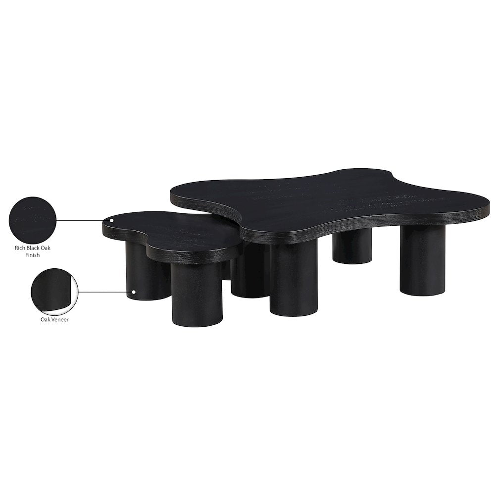 Cove Black Oak Veneer And Solid Wood 2pc. Coffee Table
