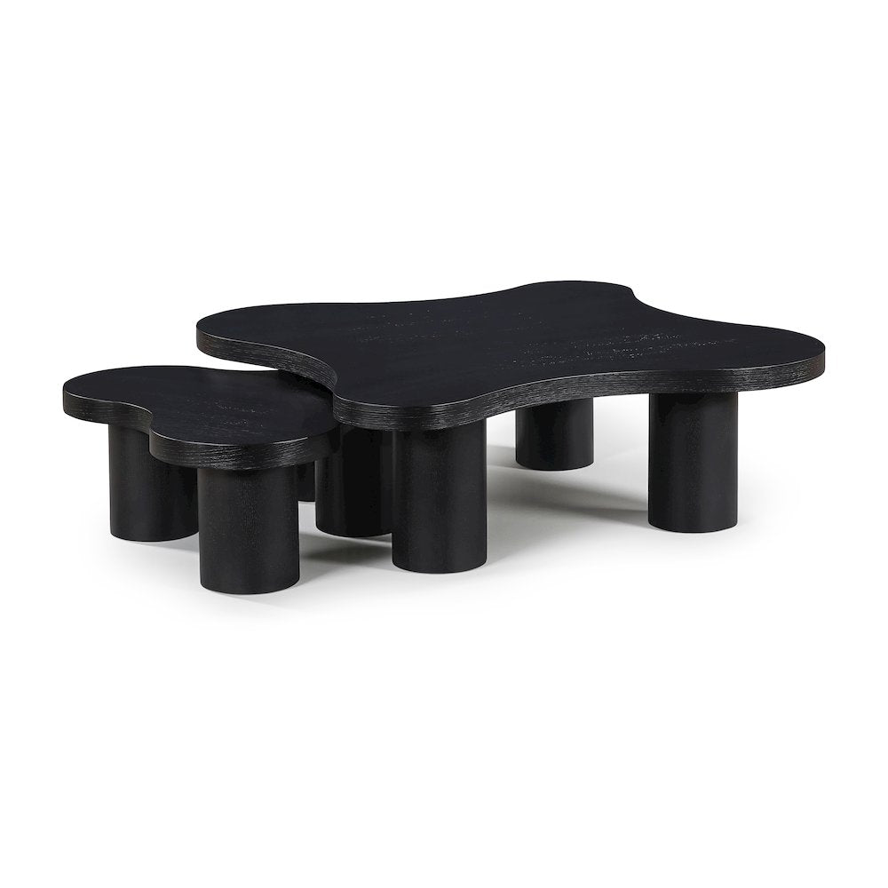 Cove Black Oak Veneer And Solid Wood 2pc. Coffee Table