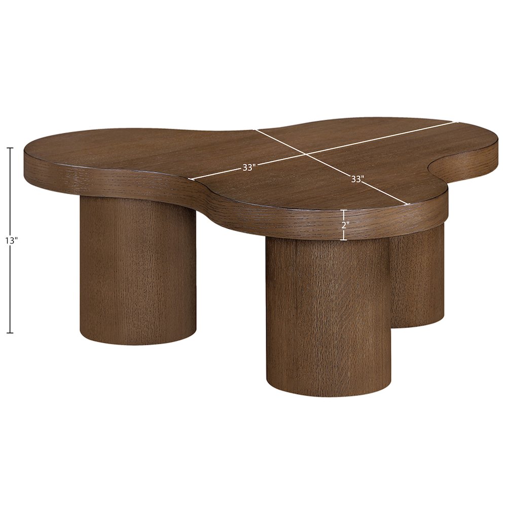 Cove Brown Walnut Oak Veneer And Solid Wood Coffee Table