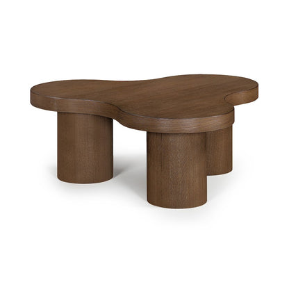 Cove Brown Walnut Oak Veneer And Solid Wood Coffee Table