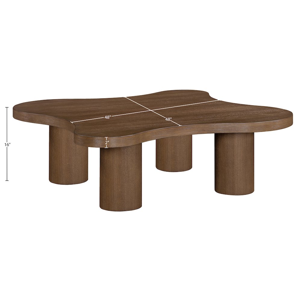 Cove Brown Walnut Oak Veneer And Solid Wood Coffee Table