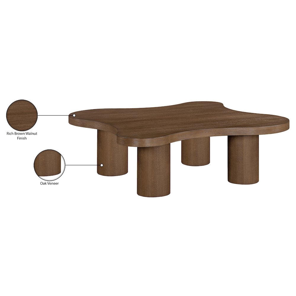 Cove Brown Walnut Oak Veneer And Solid Wood Coffee Table