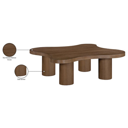Cove Brown Walnut Oak Veneer And Solid Wood Coffee Table