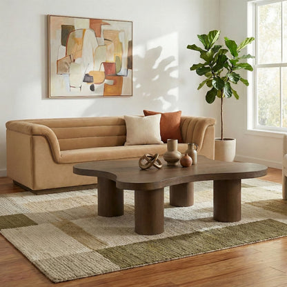 Cove Brown Walnut Oak Veneer And Solid Wood Coffee Table