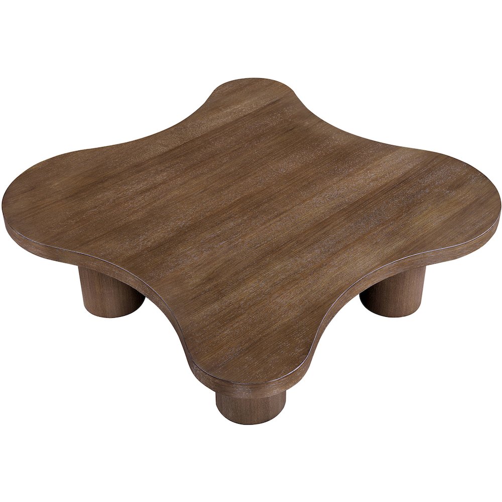 Cove Brown Walnut Oak Veneer And Solid Wood Coffee Table