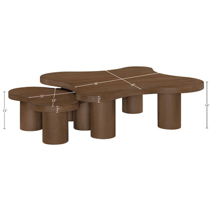 Cove Brown Walnut Oak Veneer And Solid Wood 2pc. Coffee Table