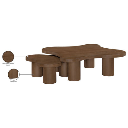 Cove Brown Walnut Oak Veneer And Solid Wood 2pc. Coffee Table