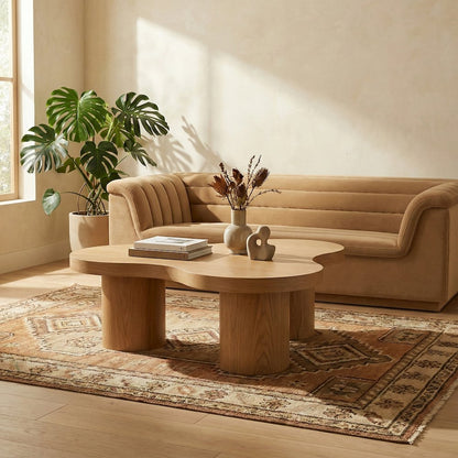 Cove Natural Oak Veneer And Solid Wood Coffee Table