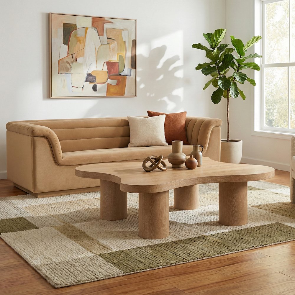 Cove Natural Oak Veneer And Solid Wood Coffee Table