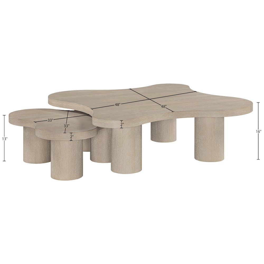 Cove Natural Oak Veneer And Solid Wood 2pc. Coffee Table
