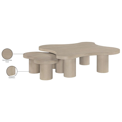 Cove Natural Oak Veneer And Solid Wood 2pc. Coffee Table