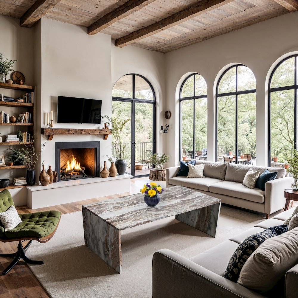 Vernazza Brown Marble Coffee Table