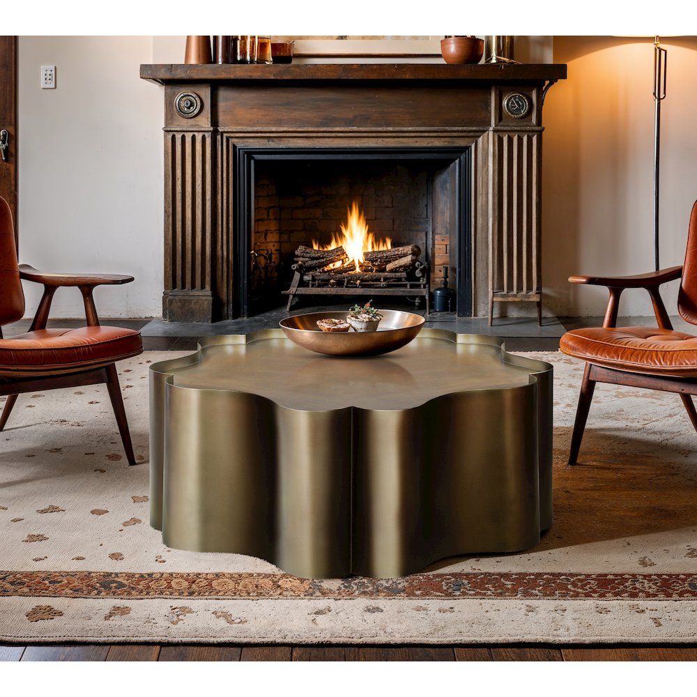 Eloise Brass Iron Coffee Table