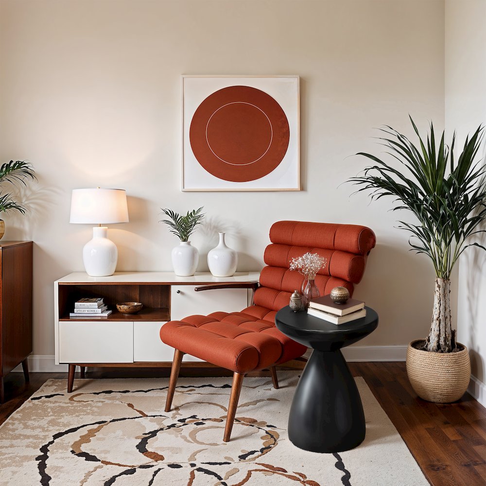 Anika Black Iron End Table