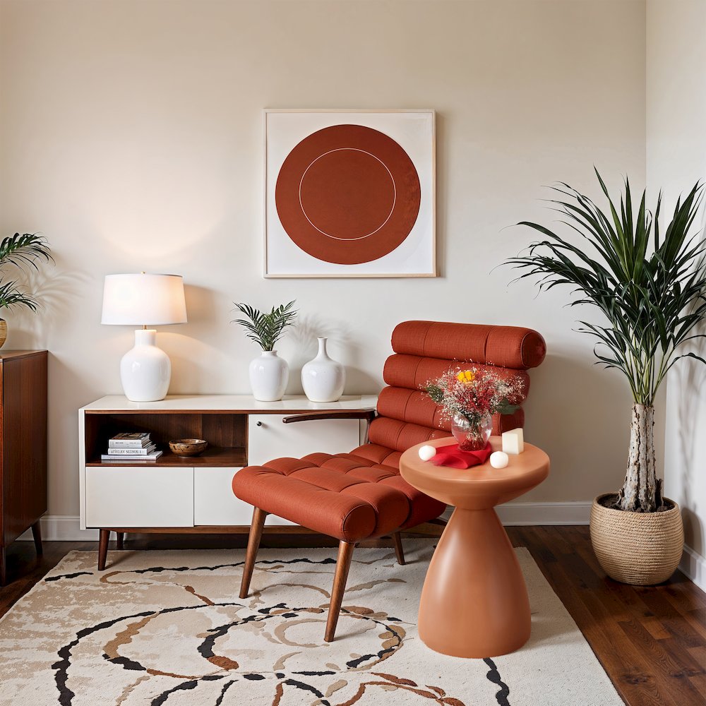Anika Salmon Iron End Table