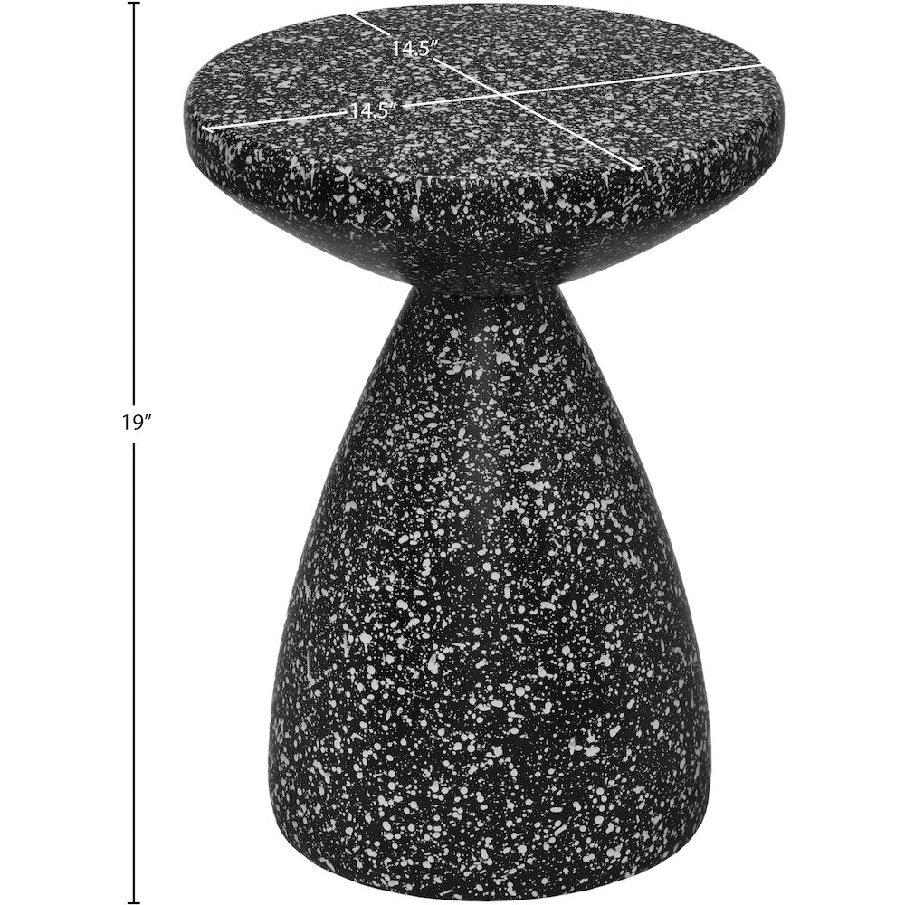 Anika Black Iron Terrazzo End Table