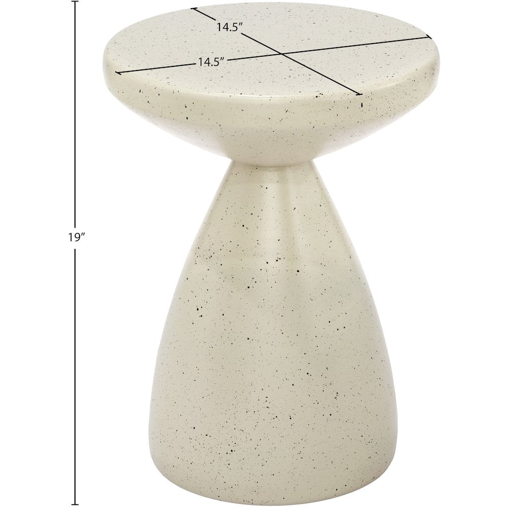 Anika Cream Iron Terrazzo End Table