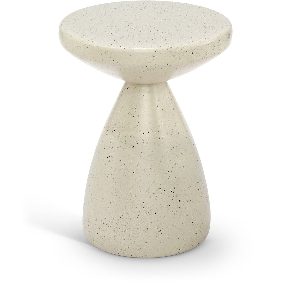 Anika Cream Iron Terrazzo End Table