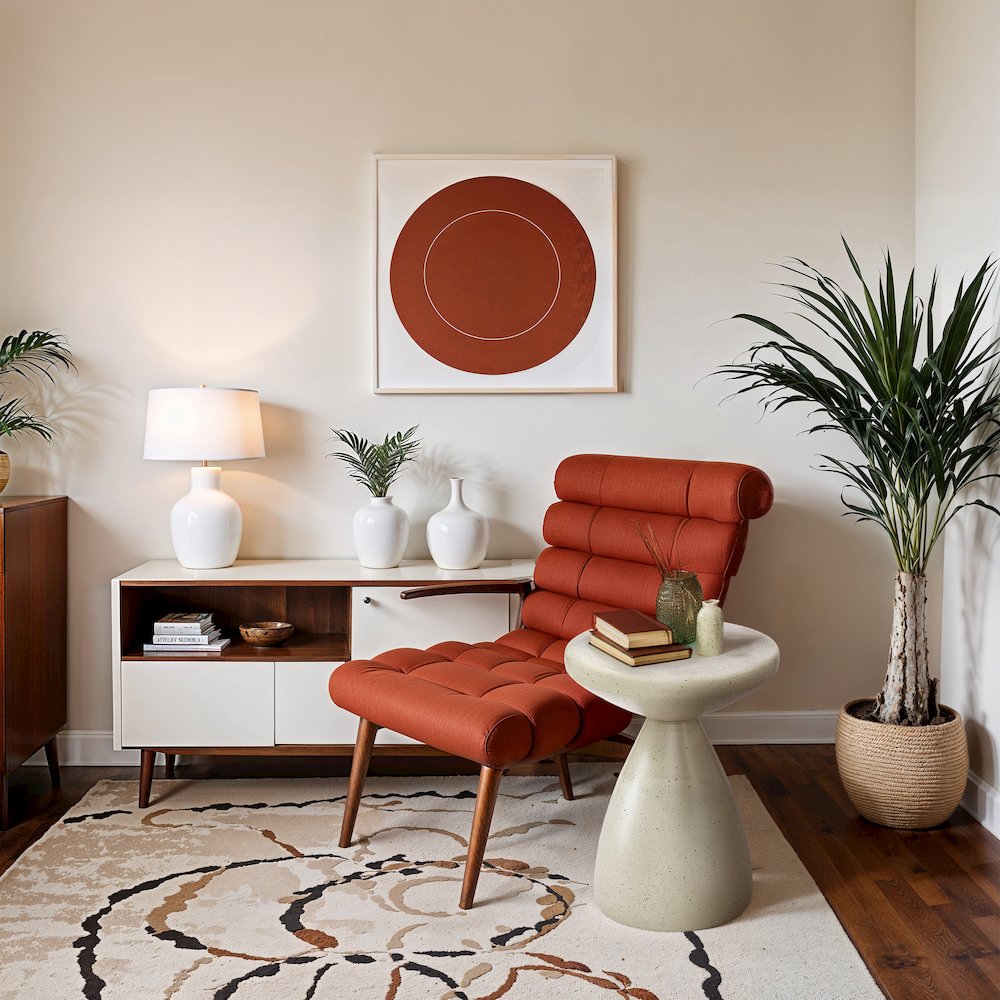 Anika Cream Iron Terrazzo End Table