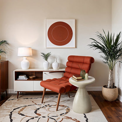 Anika Cream Iron Terrazzo End Table