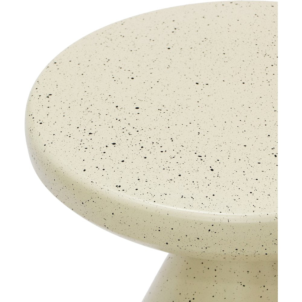 Anika Cream Iron Terrazzo End Table