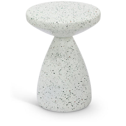Anika White Iron Terrazzo End Table