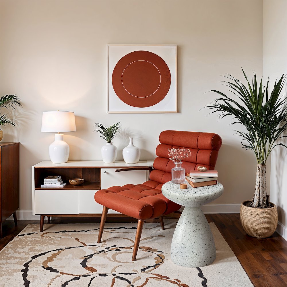 Anika White Iron Terrazzo End Table