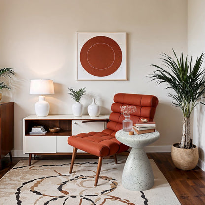 Anika White Iron Terrazzo End Table