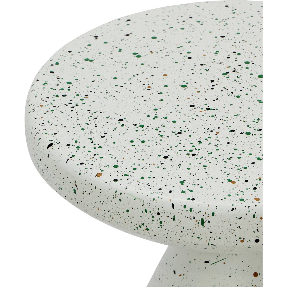 Anika White Iron Terrazzo End Table