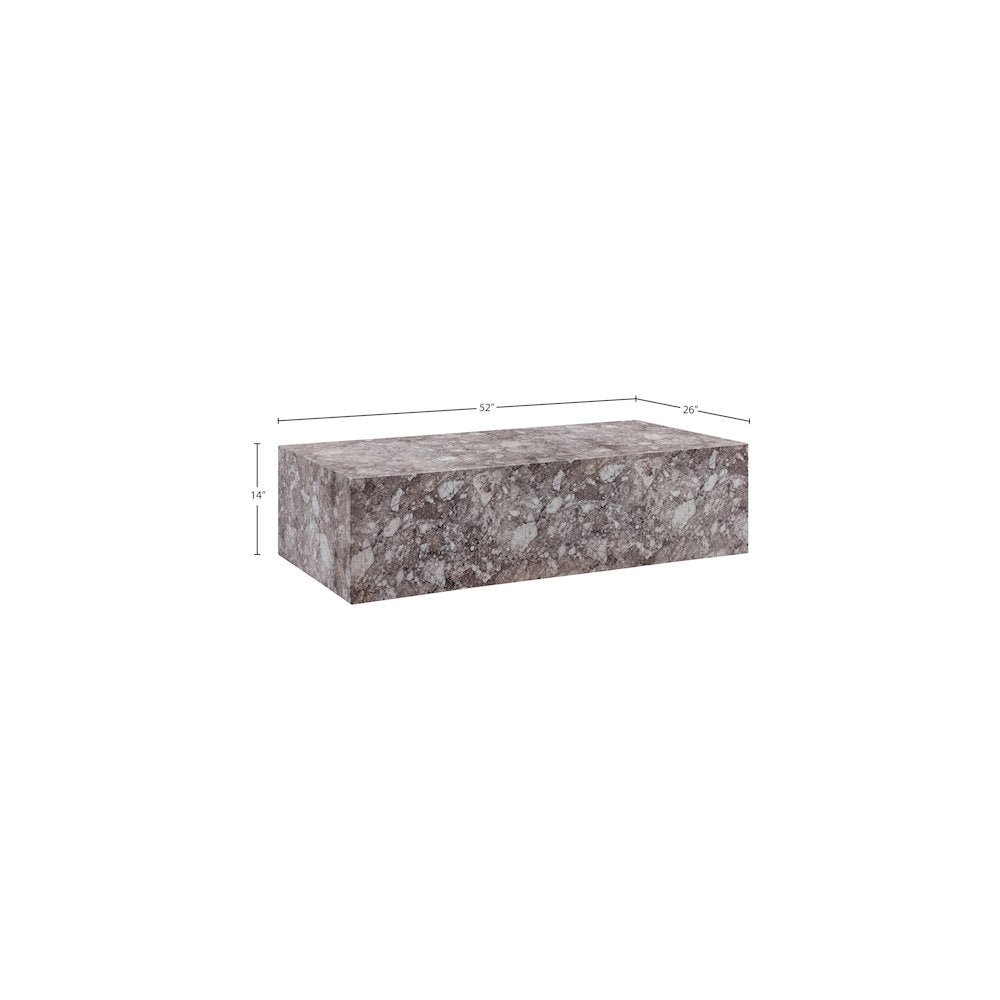 Piazza Brown Marble Finish Concrete Coffee Table