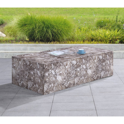 Piazza Brown Marble Finish Concrete Coffee Table
