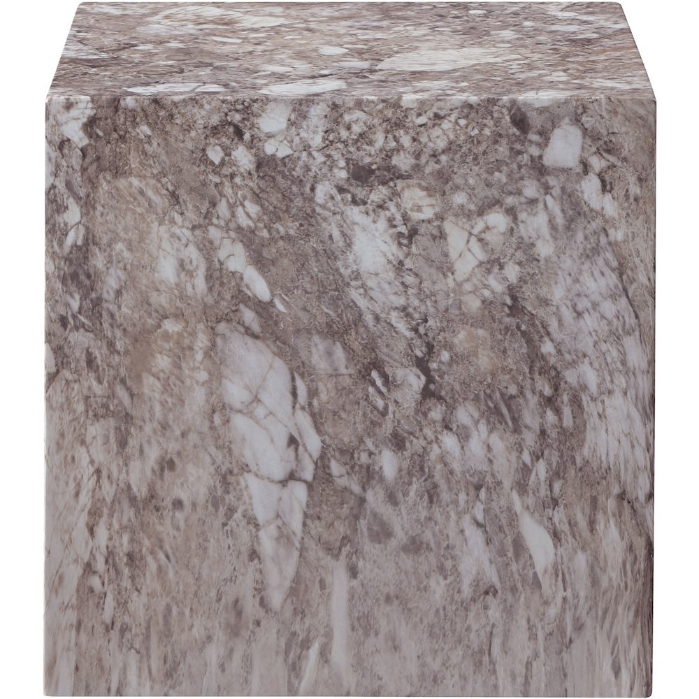 Piazza Brown Marble Finish Concrete End Table