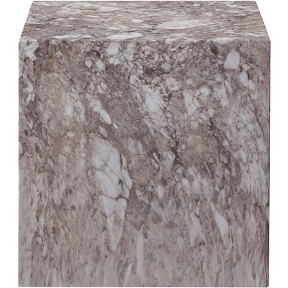 Piazza Brown Marble Finish Concrete End Table