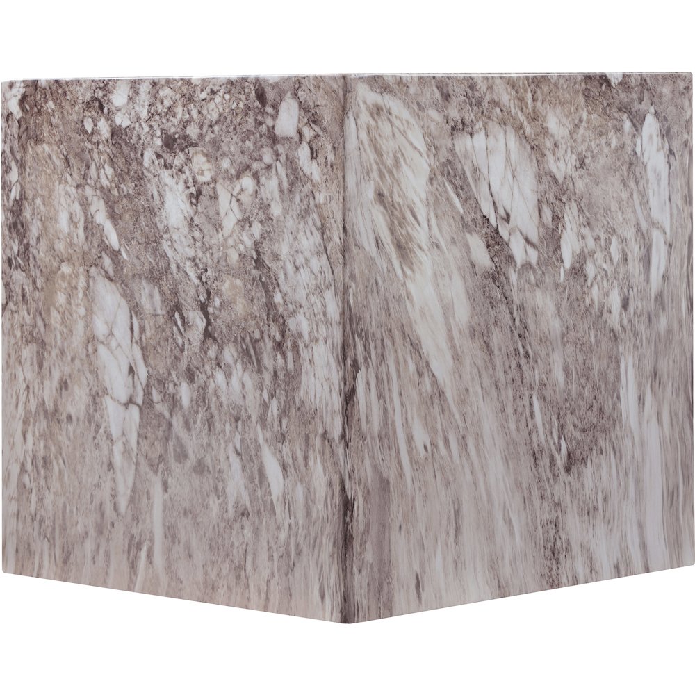 Piazza Brown Marble Finish Concrete End Table