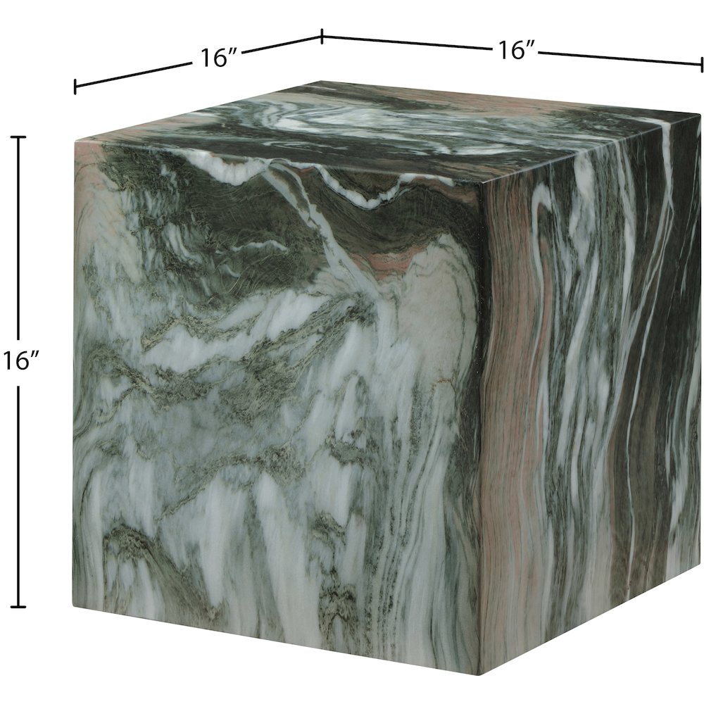 Piazza Green Marble Finish Concrete End Table