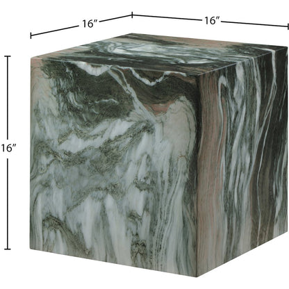 Piazza Green Marble Finish Concrete End Table