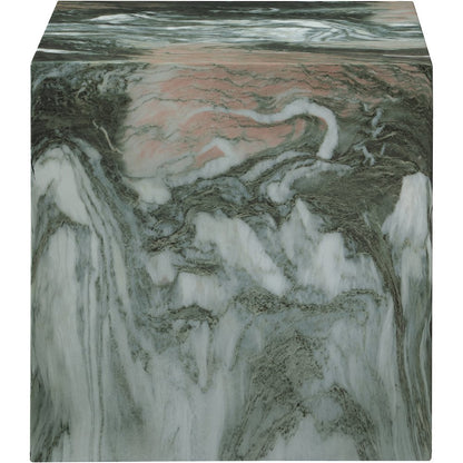 Piazza Green Marble Finish Concrete End Table
