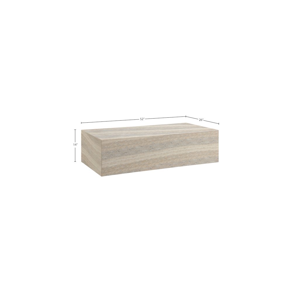 Piazza Travertine Travertine Finish Concrete Coffee Table