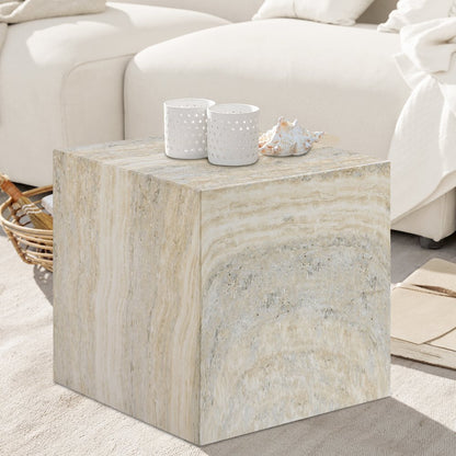Piazza Travertine Travertine Finish Concrete End Table